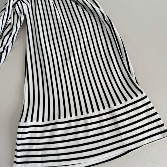 Worthington‎ Jumpsuit Womens Medium Black White Stripe Knit Cropped Wide Leg - Picture 14 of 16